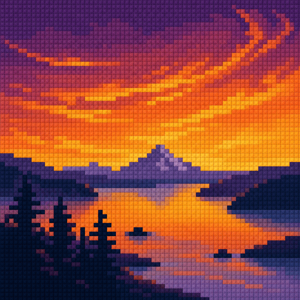 Painterly Pacific Northwest cove at twilight