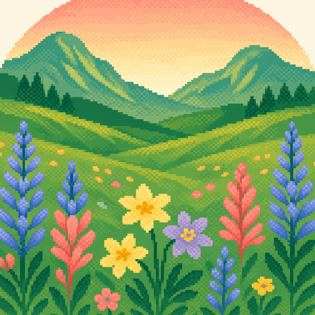 Alpine landscape badge