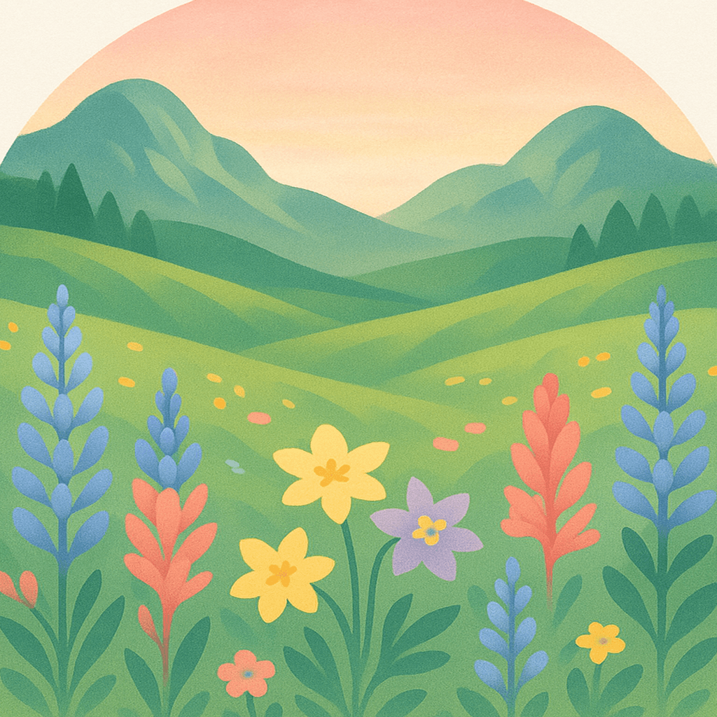 Alpine landscape badge